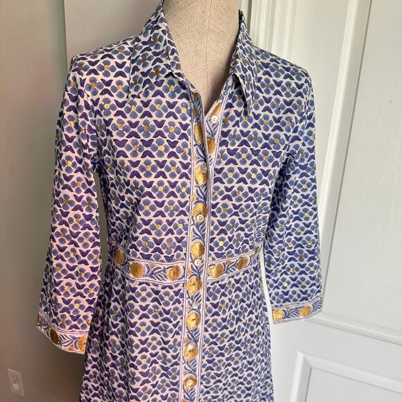 OLIPHANT SHIRT DRESS MAXI- BUDAPEST BLUE - Picture 7 of 8